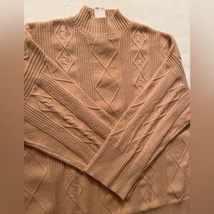 Philosophy Sweater Large Beige Cable Net NWT
